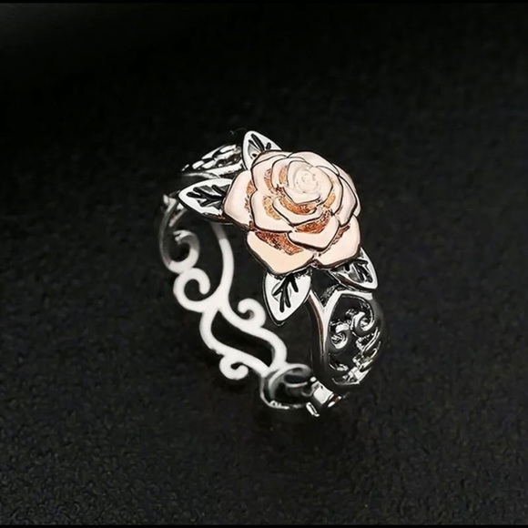 Jewelry - New - Silver & Rose gold ring - sz 7